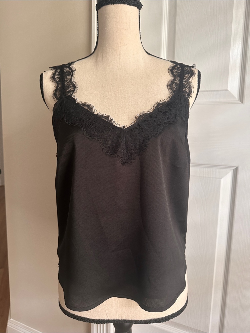 Heartloom Black Lace-Trim Slip Cami